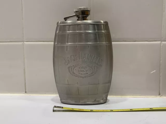 Jack Daniels Old No. 7 whiskey Stainless Steel 6oz Flask Barrel Bar Alcohol
