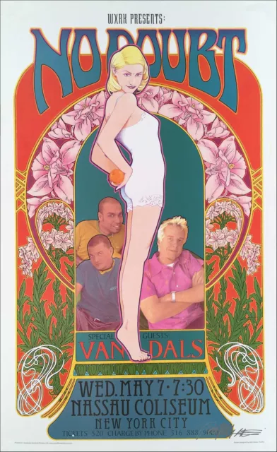 No Doubt Gwen Stefani Poster Nassau Coliseum NY Hand Signed by Bob Masse COA