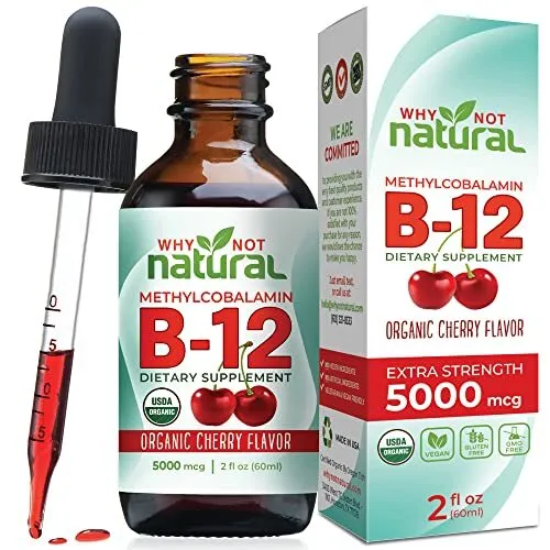 Vitamina B12 Organica Liquida - Sublingual Extra Fuerte 60 X 5000