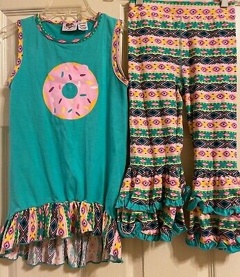 Ann Loren 2 Piece Sprinkle Donut Outfit Girls Size 7/8