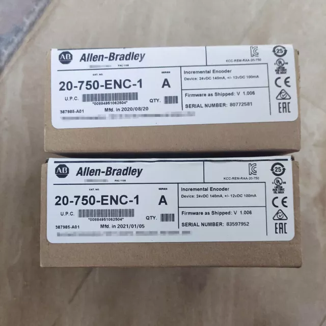 20-750-ENC-1 SER A ALLEN BRADLEY INCREMENTAL ENCODER FIRMWARE 1.006 24VDC 140mA