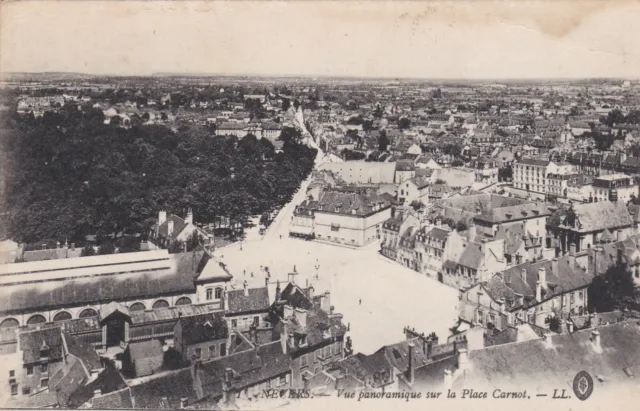 CPA 58 NEVERS panoramic view of Place Carnot