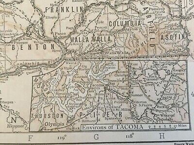 Antique Map 1926 Washington USA Seattle & Tacoma Environs America Map Of World 3