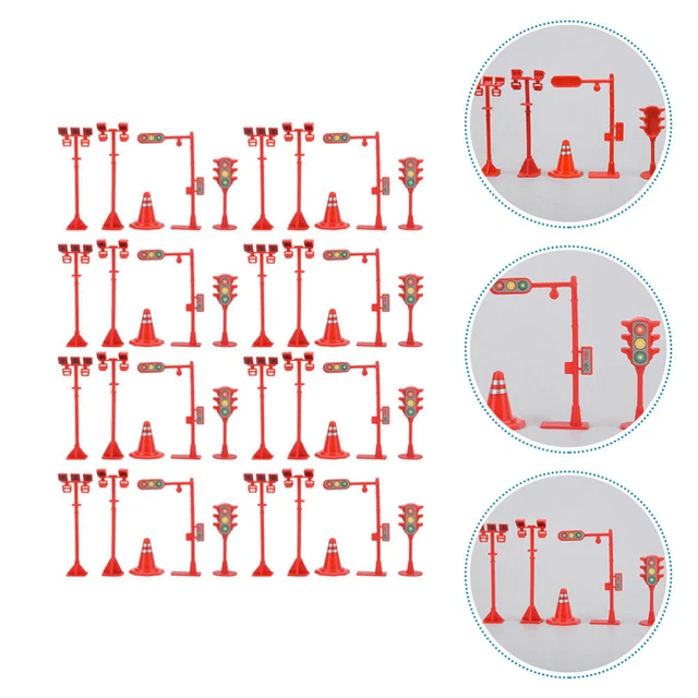 8 Sets Cono Stradale Gioco Di Ruolo Cartello Costruzione Bambino Segnale