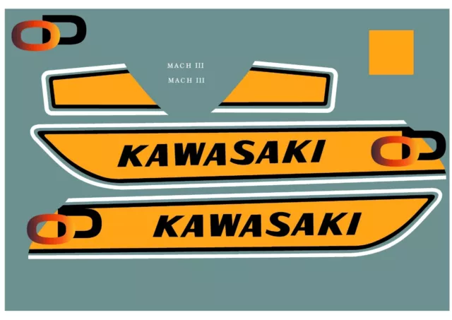 KAWASAKI H1 500 TRIPLE, DECALS, Kawasaki decals, Kawasaki triple decals, sticker