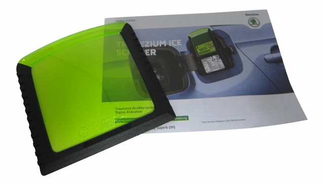 Raschietto Ghiaccio Skoda Originale - Verde/Nero Con Lente D'Ingrandimento - 97x97 Mm - Foto 3
