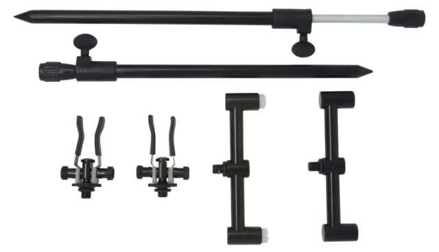 2 x MINI BUZZ BARS 2 x ADJUSTABLE BUTT RESTS and 2 x BANK STICKS rod pods carp