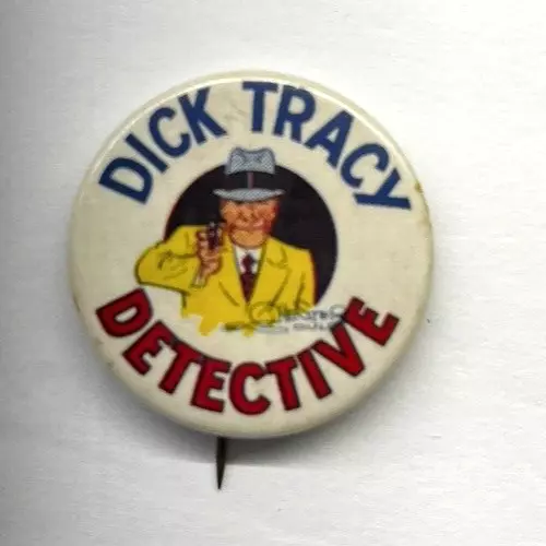 Vintage 1930'S DICK TRACY DETECTIVE Pin Button Sunday Comic Strip Promo EX