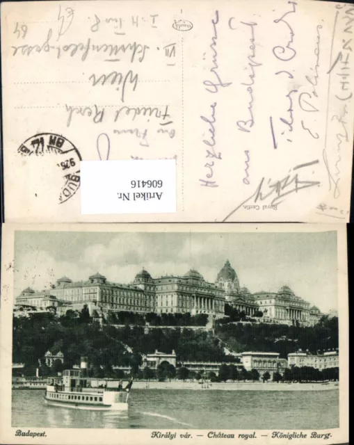 606416,Budapest Kiralyi var Königliche Burg Schiff Dampfer Hungary