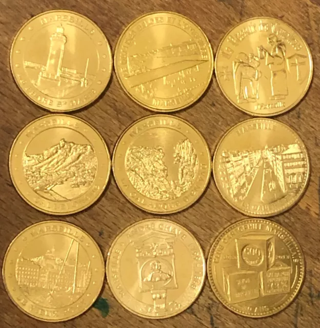 Mdp Marseille Lot De 9 Médailles Monnaie De Paris Jetons Medals Tokens Coins