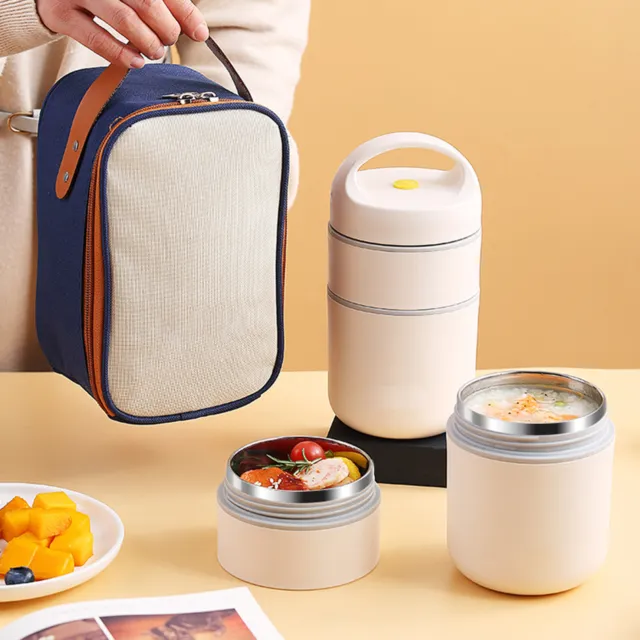 Double Vacuum Thermal Lunch Box Insulated Soup Cup Kids Bento Food Container