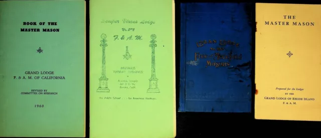 FOUR Freemasonry Knights of Templar Of Penn, R.I., Ca, Book Lot - E8C