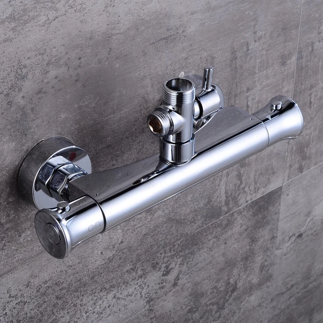 Dusch Armaturen Set Wasserfall Badewannenarmatur Duscharmatur Thermostat 2 Auslässen, Mischbatterie Dusche Mit Sicherheitstaste Wasserhahn Badewanne Für Dusche Duschthermostat Duscharmaturen Messing Brausethermostat Tapo Thermostat