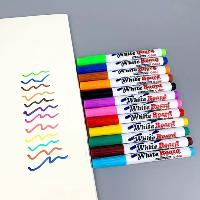 12Pcs Colored Markers Erasable Whiteboard Markers for School Class