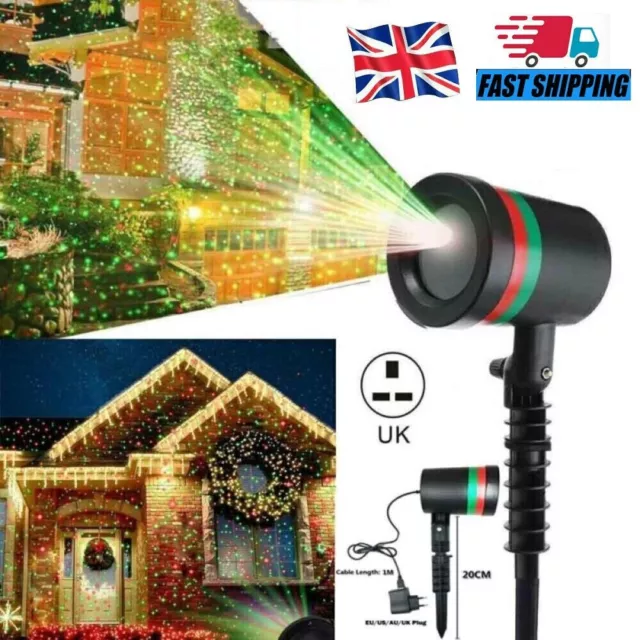 Christmas LED Moving Laser Projector Light Xmas Party Outdoor Landscape Lamp