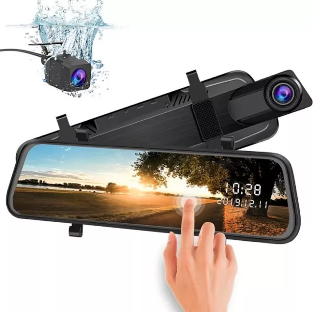 1080P Rétroviseur Voiture DVR Double Dash Cam Caméra Avant Arrière Neuf FR