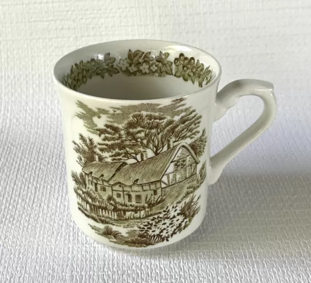 J&G Meakin Cup Romantic England Green Anne Hathaway's Cottage Vintage China