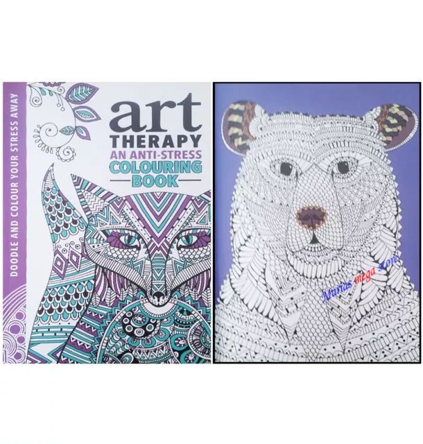 A4 Art Therapy Adult Anti-Stress Mindfulness Colouring Book For All Ages