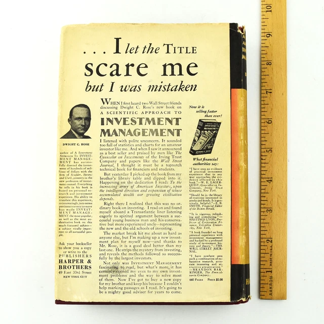 1920S STOCK MARKET Book Investment Management Scientific Approach