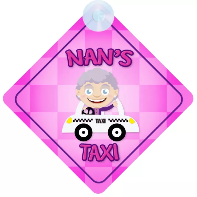 Letrero de coche rosa taxi de Nan nuevo bebé/niño a bordo regalo/regalo