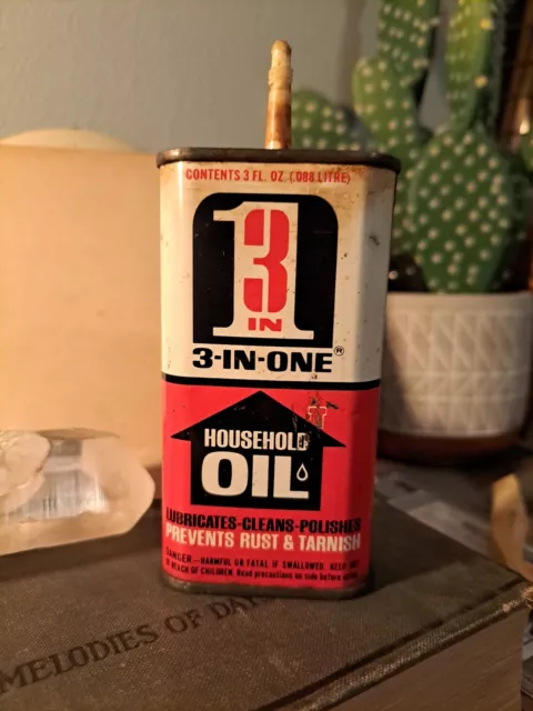 VINTAGE 3 IN One Household Oil Tin - With Oil Inside - Used Cond $4.99 -  PicClick