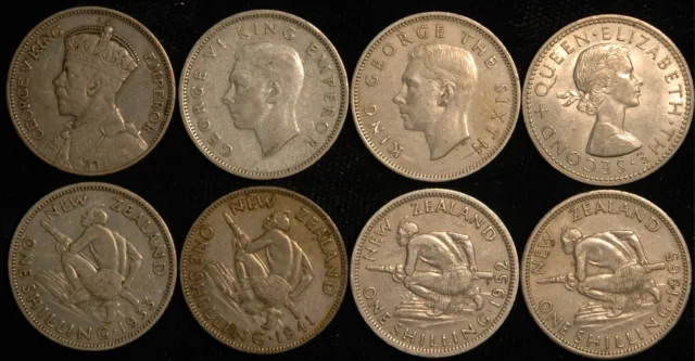 New Zealand Shilling 1933 - 1965 Choose your Date (T72)