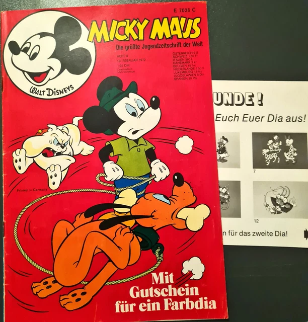 Micky Maus Comic Heft Nr.11 mit SB+GS+Beilage Doppel Karte  1972 Z 2 (202