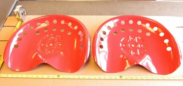 2  Red Steel Old Style  Farm  Machine  Tractor Metal Bar Stool  Seat
