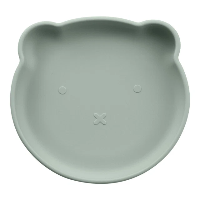 Platos de silicona para niños bebé plato de comedor para niños (verde)