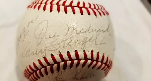 1969 Hall of Fame Signed Ball 19 sigs w Dean  Fritsch Stengel Waner Medwick PSA