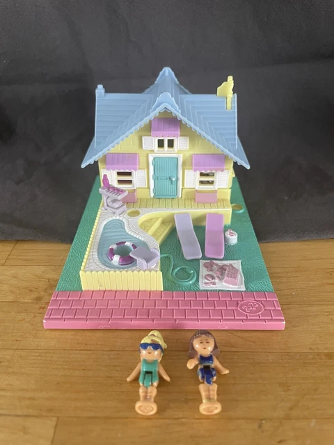 Vintage Polly Pocket Bluebird 1993 - Cottage Complet Avec Lumières Qui Fonctionnent