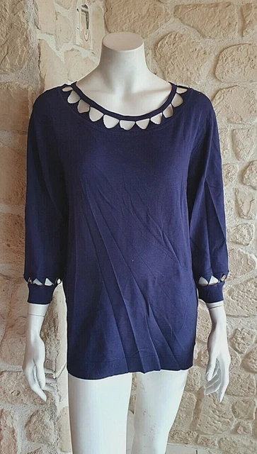 Pull Long Bleu Tropical DESIGUAL Taille L - Neuf Avec étiquettes (Prix Origine : 92€)