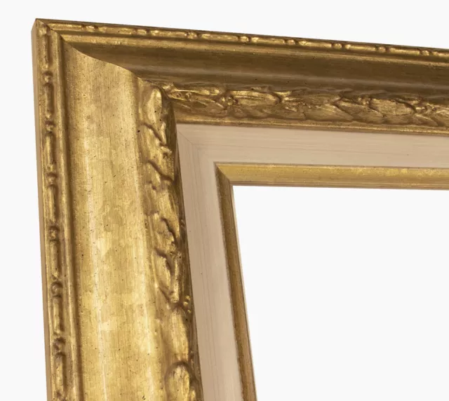 345.230 cadre en bois à la feuille d'or antique mesure de profil