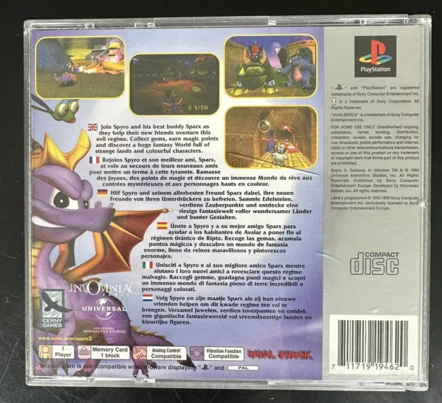 Spyro 2 Gateway to Glimmer Sony PlayStation 1 (PS1) - Boxed, Complete 2