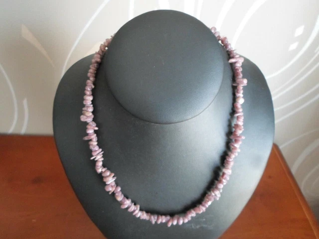 Collier Pierre Semi Precieuse " Lepidolite " Neuf