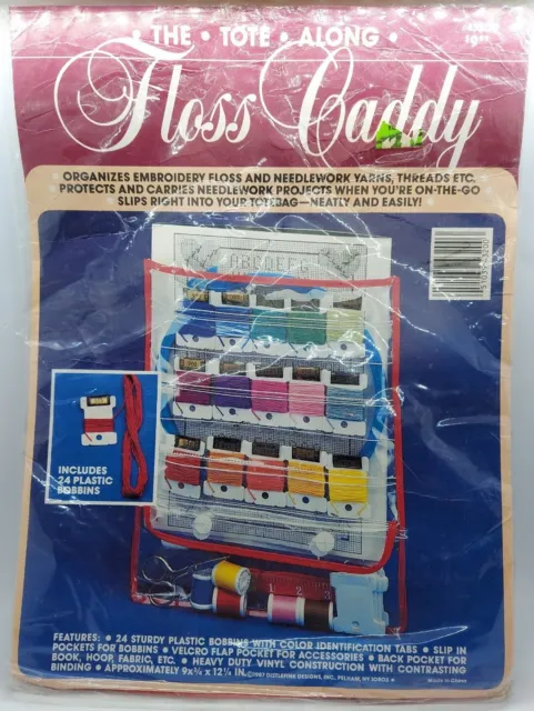 Organizador de caddy vintage de hilo dental de vinilo de los años 80