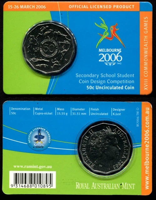 Australia: 2005 50c Commonwealth Games School Student Design, In RAM Card