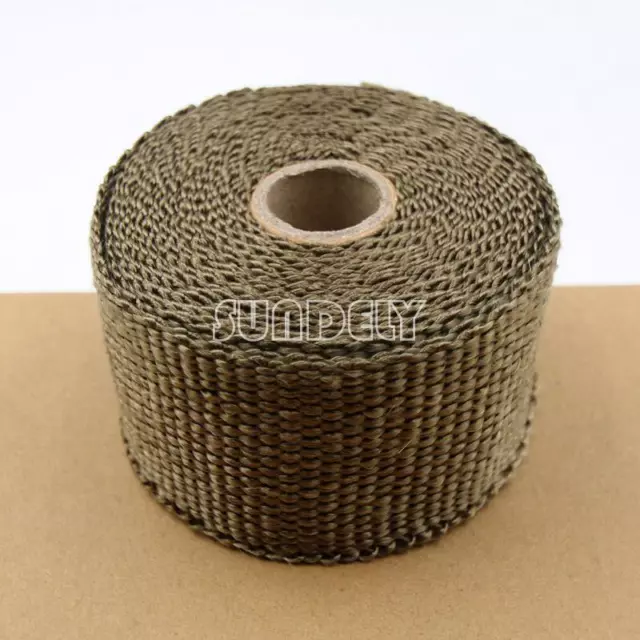 Titanium Exhaust Header Heat Pipe Wrap Tape Turbo 2'' x 16' + 5 Ties Motorcycle 3