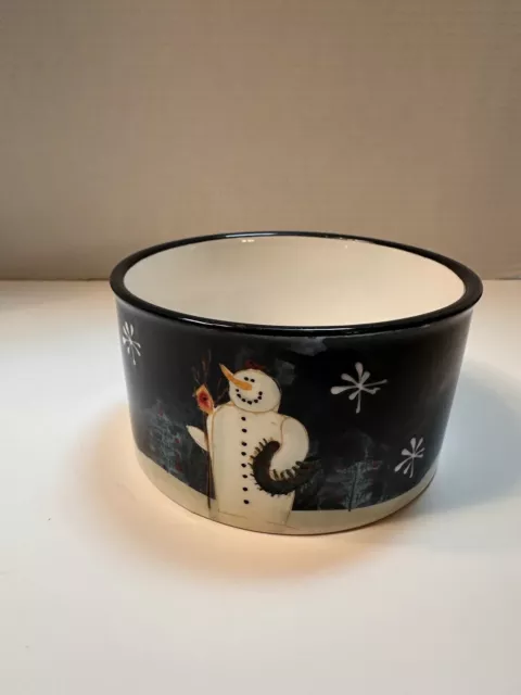 Certified International "Twilight Snowman” 5” Round Bowl Mary Beth Baxter