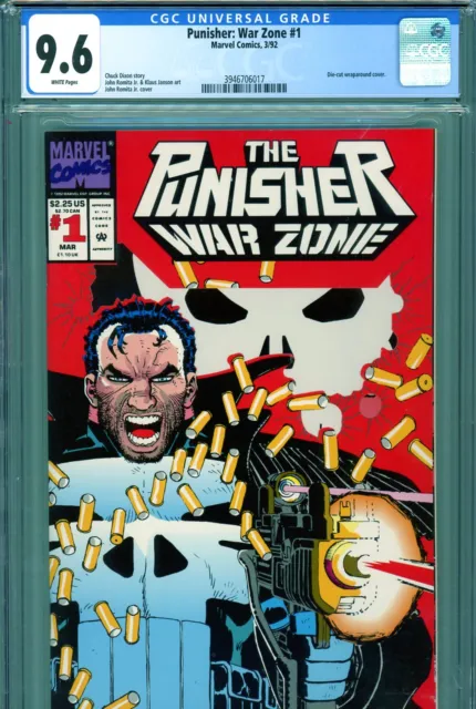 Punisher War Zone #1 CGC GRADED 9.6 - die-cut cover - Romita Jr. cover and art