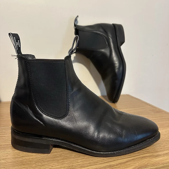 RM WILLIAMS SIZE 9.5 HCF ( 10.5 US ) Black Leather Boots Craftsman ...