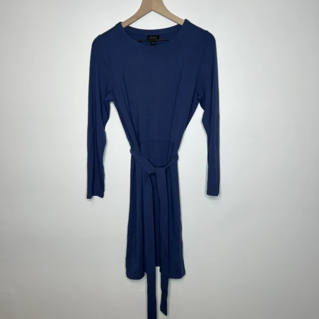 J.Jill Wearever Collection Twilight Blue Belted Long Sleeve Dress Size M
