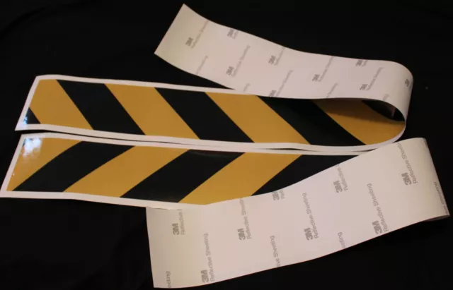 Yellow/Black Class 2 Reflective Tape 100mm x 1.15m Pair (Left & Right Direction) 3