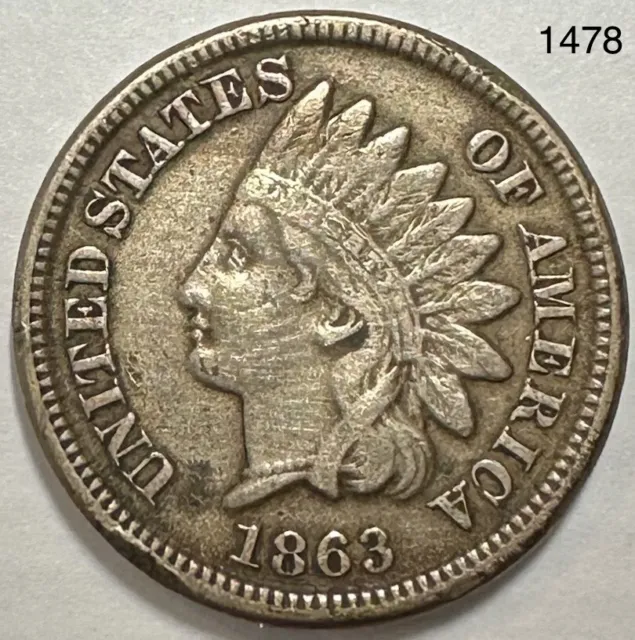 1863 Indian Head Penny Cent (We combine orders)
