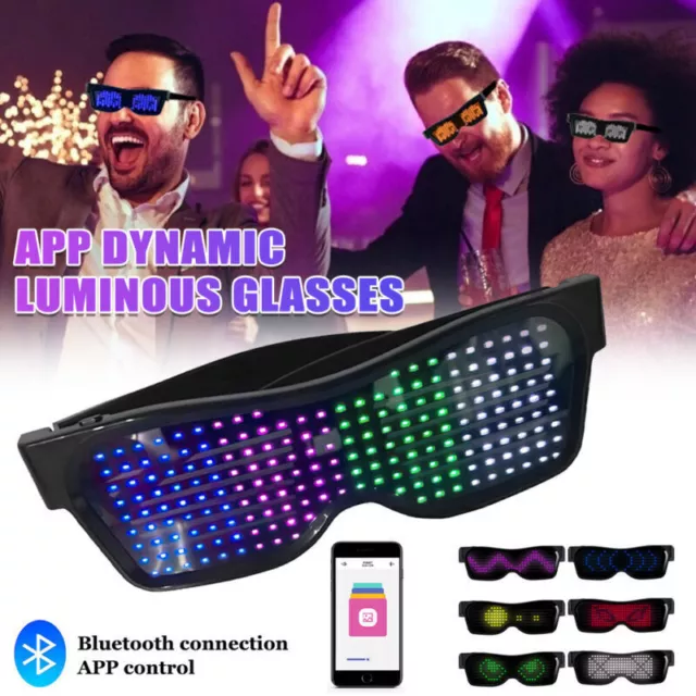 Luminous Glasses LED Light Up Visor Eyeglasses for Costume Neon DJ Rechargeable