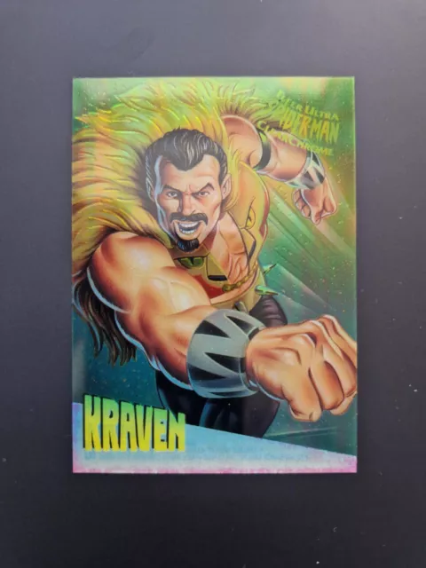 Marvel Fleer Ultra Spiderman 1995 Clear Chrome #4 KRAVEN Trading Card  