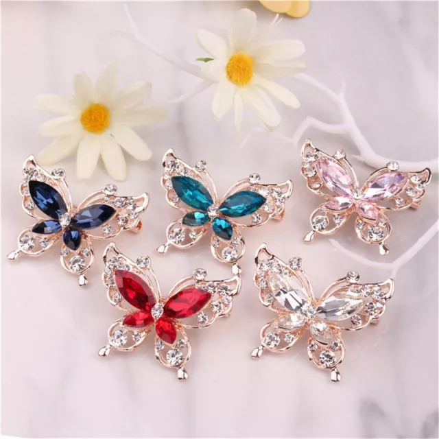 Crystal Wedding Alloy Brooch Rhinestone Butterfly Pins For Women|Girls