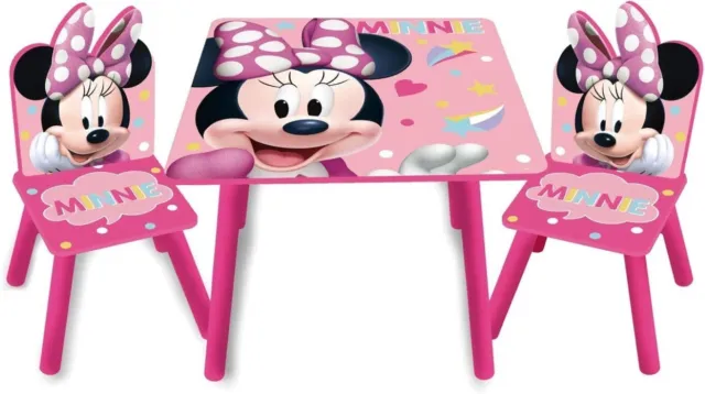 Disney,  toys Set Tavolino + 2 sedie Minnie, Tavolo Per Bambini ,in Legno