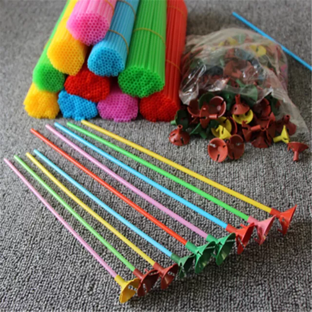 50X Balloons Holder Sticks with Cups Party Decoration Supplies Accessory^EL