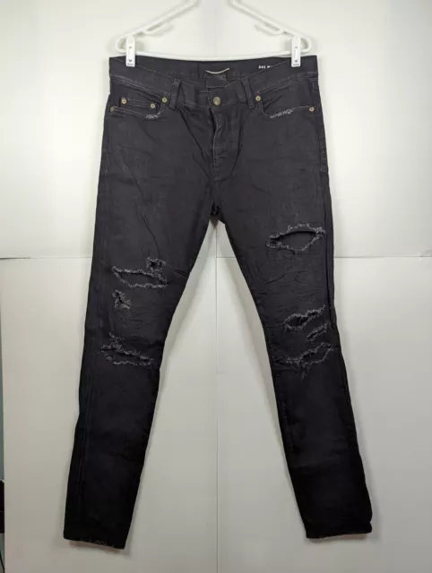 Saint Laurent Paris Jeans Mens 33x32 - D02 M/SK - LW Slim/Skinny Fit Distressed